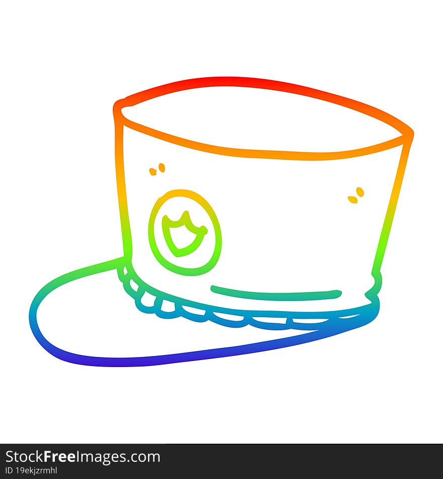 rainbow gradient line drawing cartoon band hat