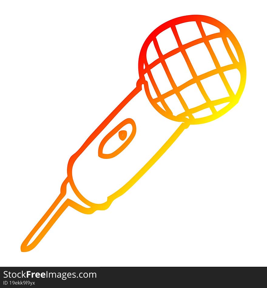 warm gradient line drawing of a cartoon microphone