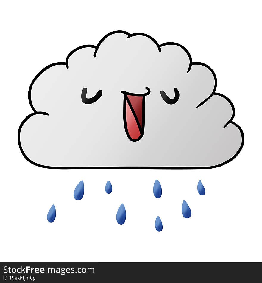 gradient cartoon kawaii weather rain cloud