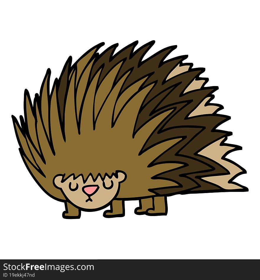 cartoon doodle spiky hedgehog