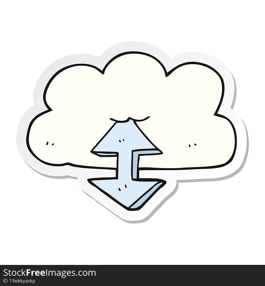 sticker of a cartoon digital cloud