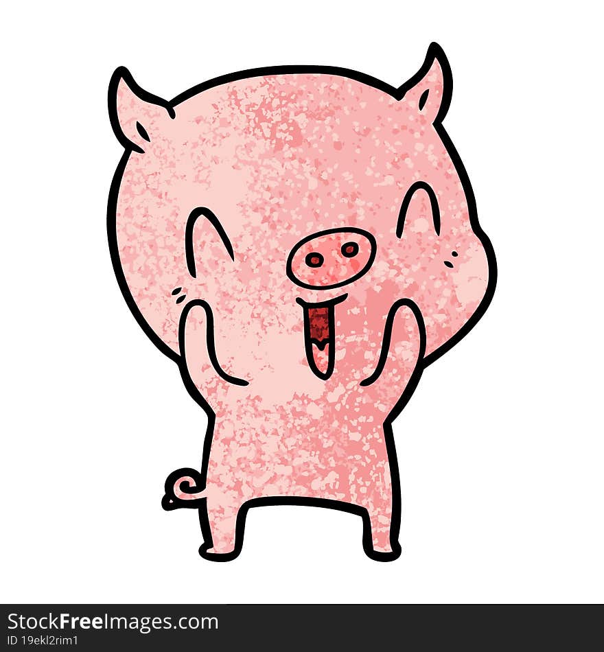 happy cartoon pig. happy cartoon pig