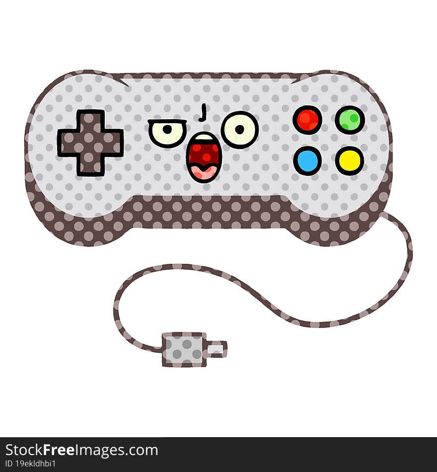 comic book style cartoon game controller