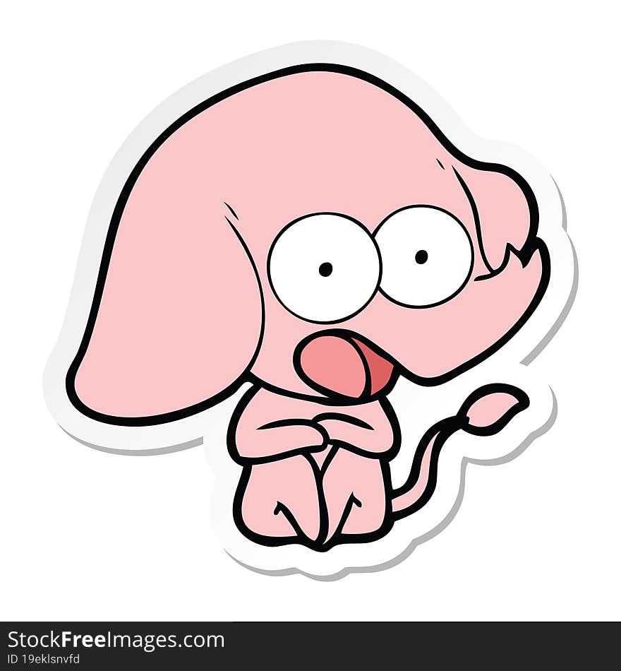 sticker of a cute cartoon elephant