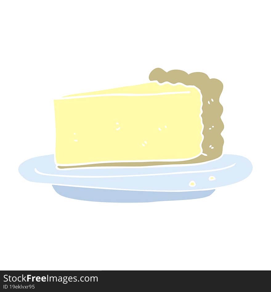 flat color illustration of a cartoon cheesecake