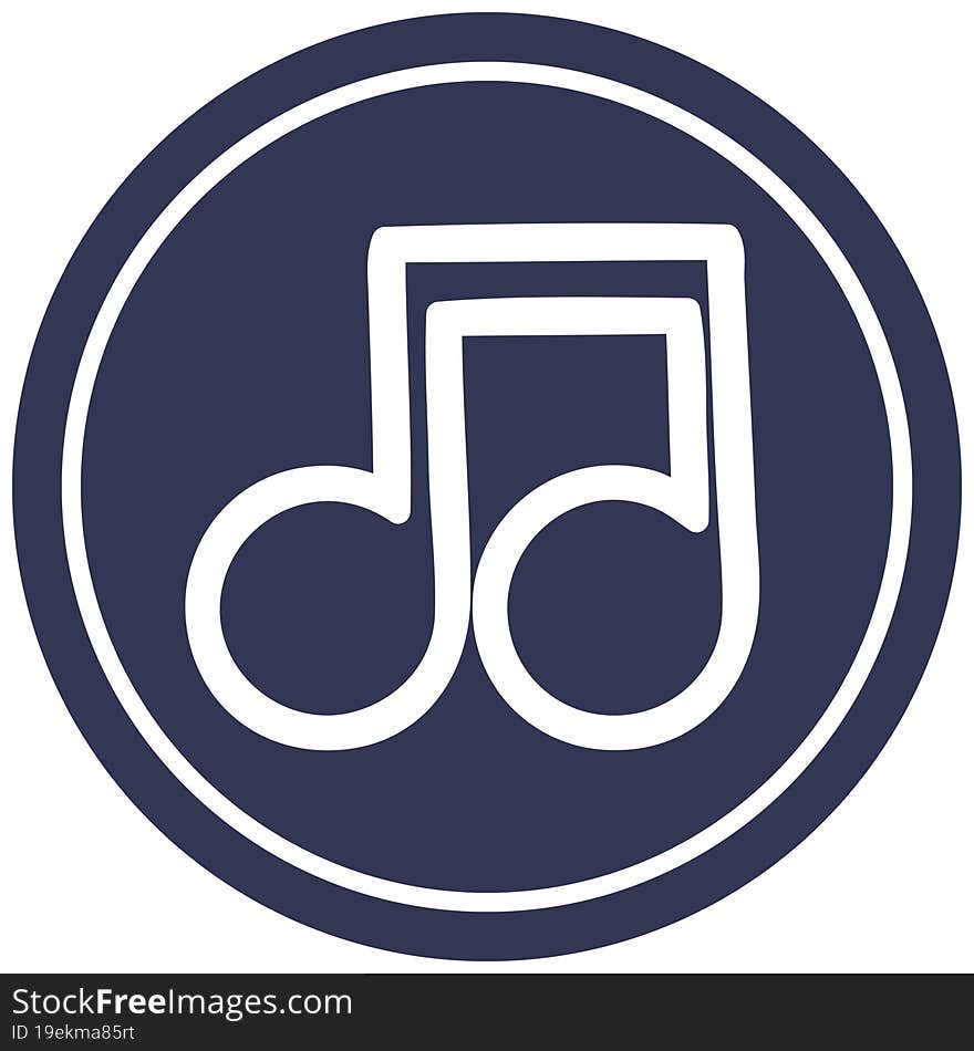 musical note circular icon