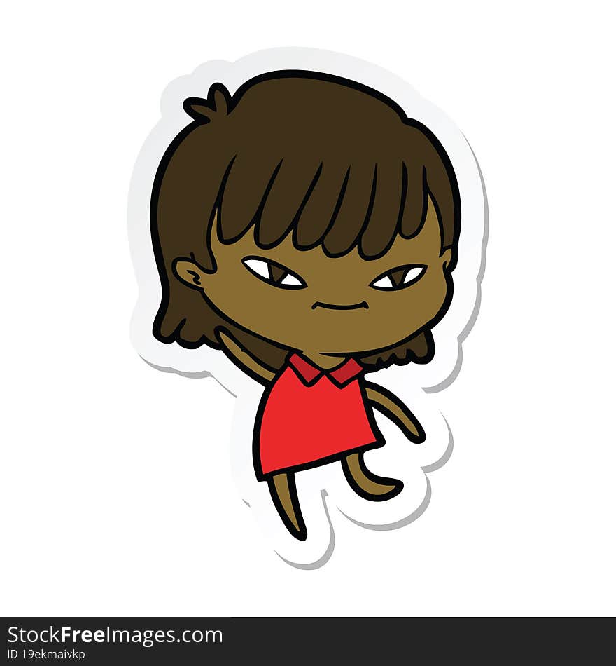 sticker of a cartoon woman