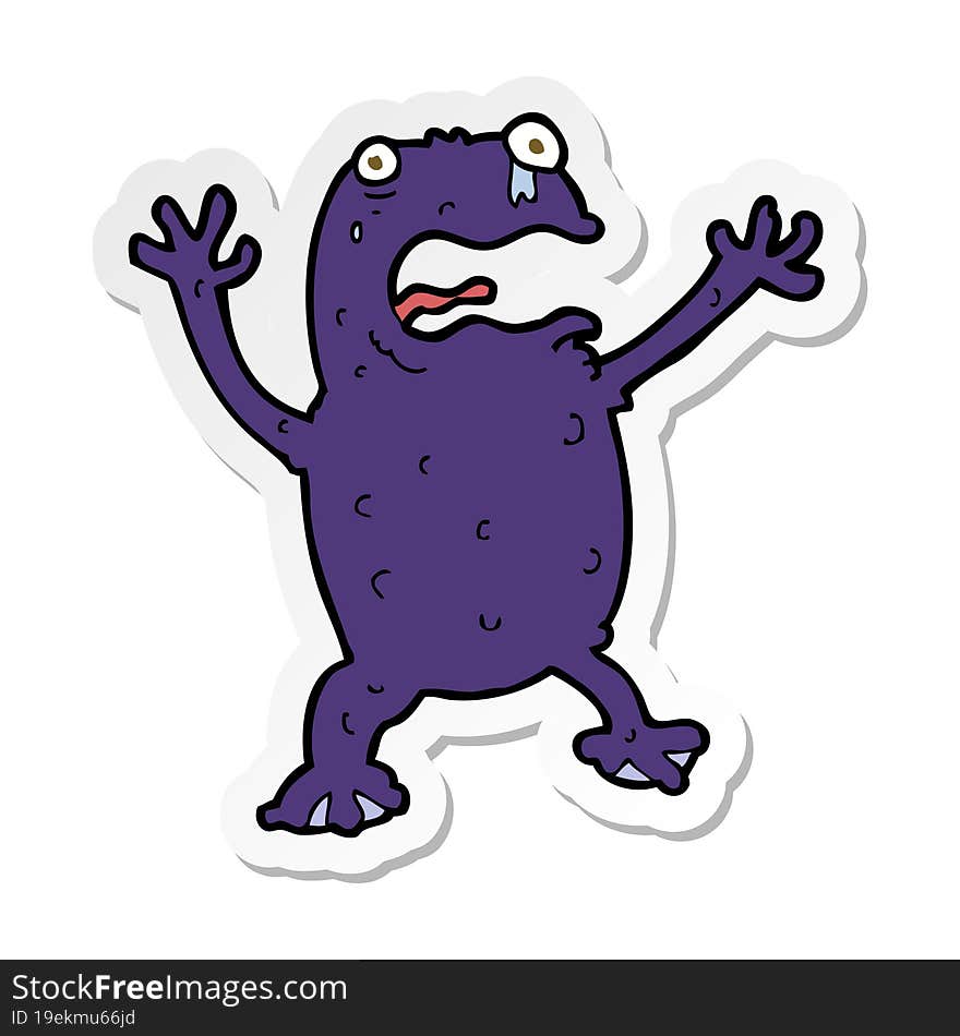 sticker of a cartoon poisonous frog