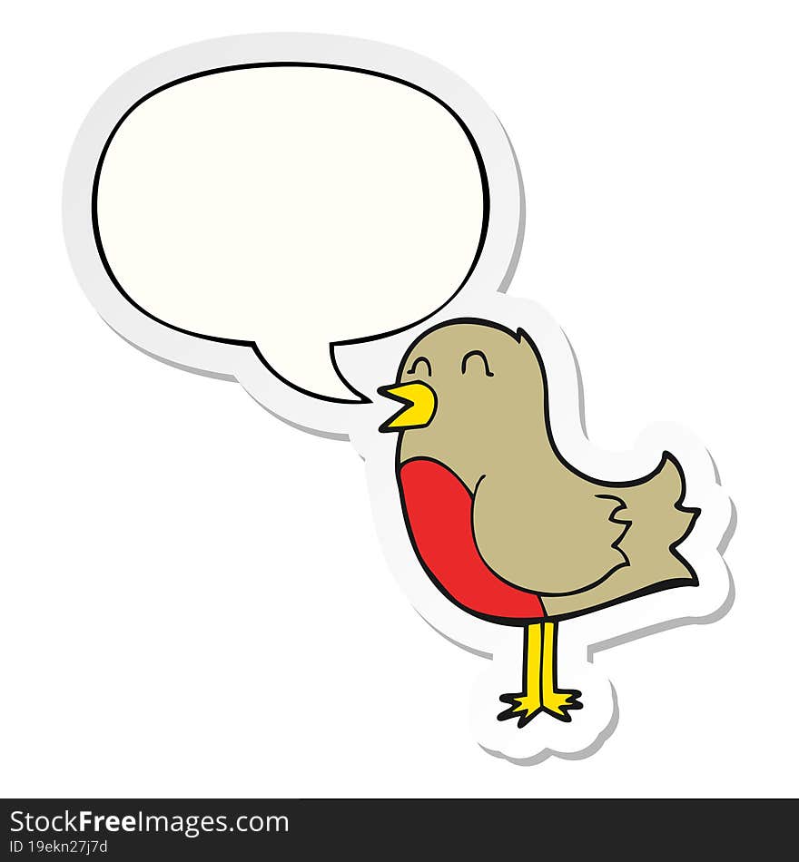 cartoon bird and speech bubble sticker