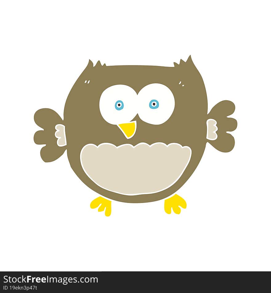 flat color illustration of owl. flat color illustration of owl