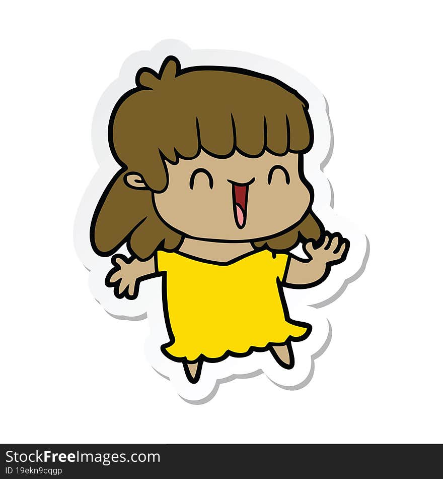 sticker of a cartoon woman