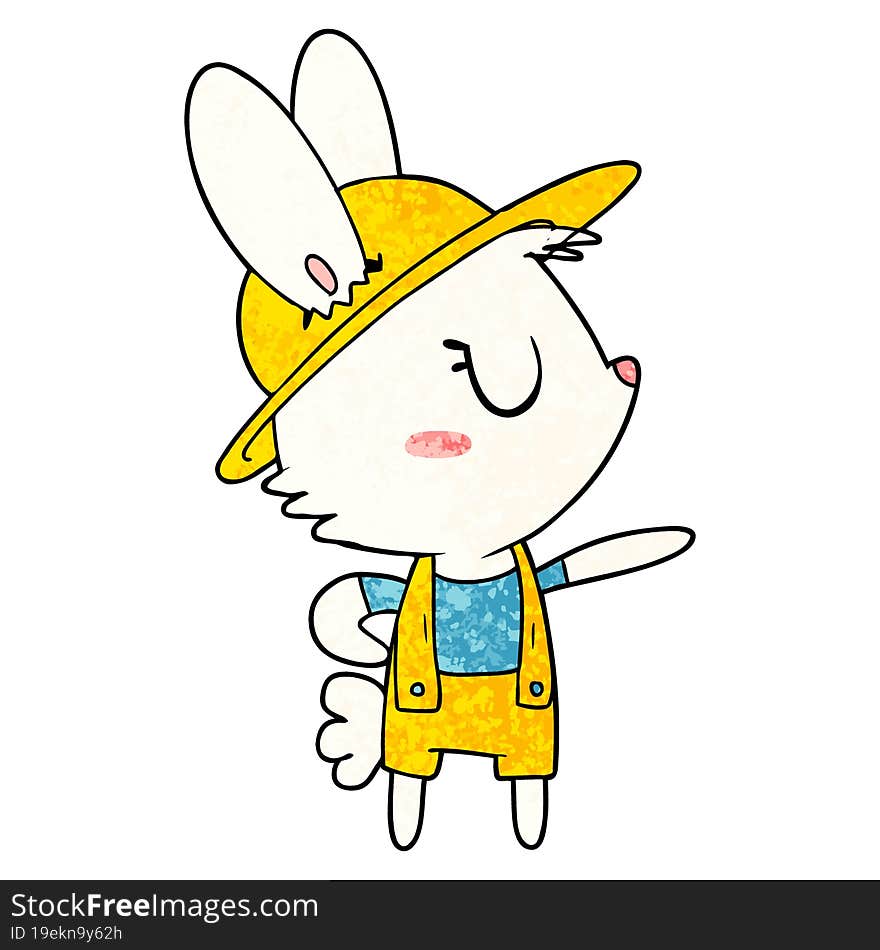 cartoon rabbit construction worker. cartoon rabbit construction worker