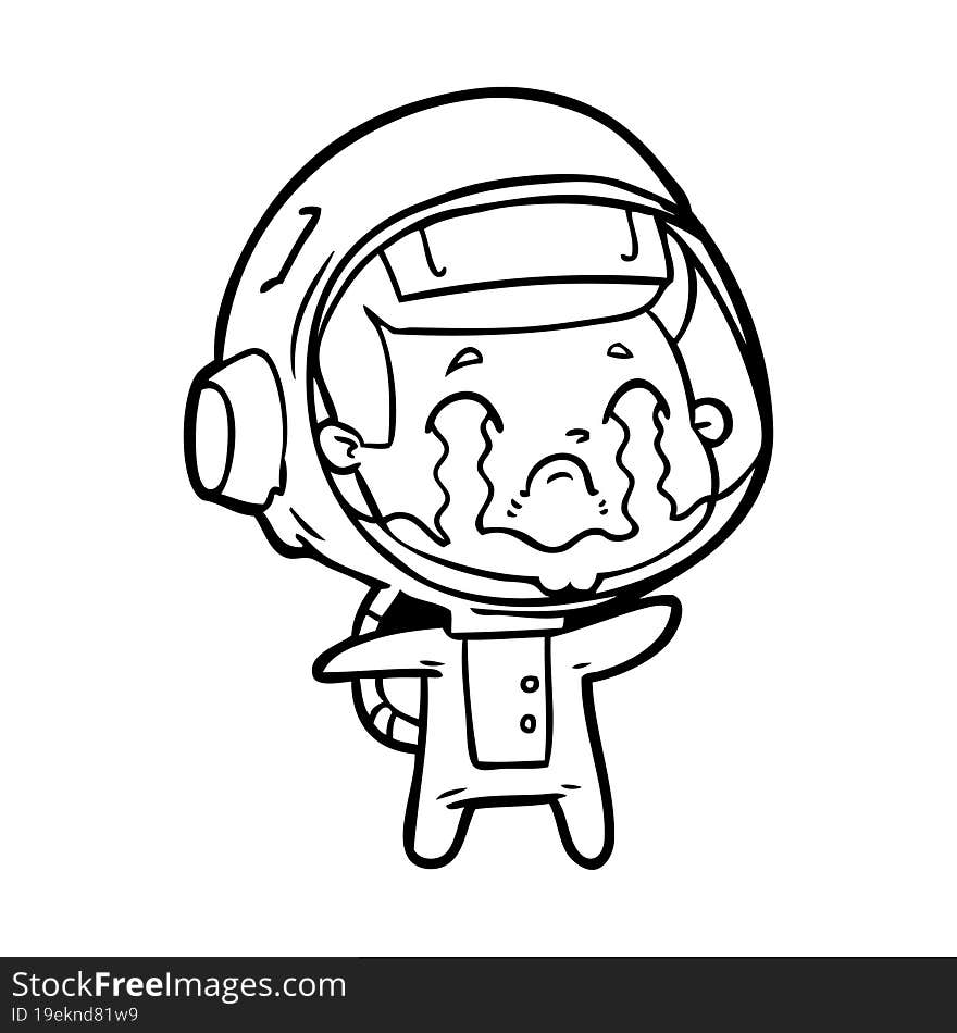 cartoon crying astronaut. cartoon crying astronaut