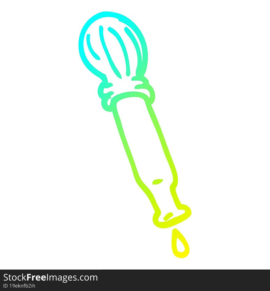 cold gradient line drawing cartoon dripping pipette