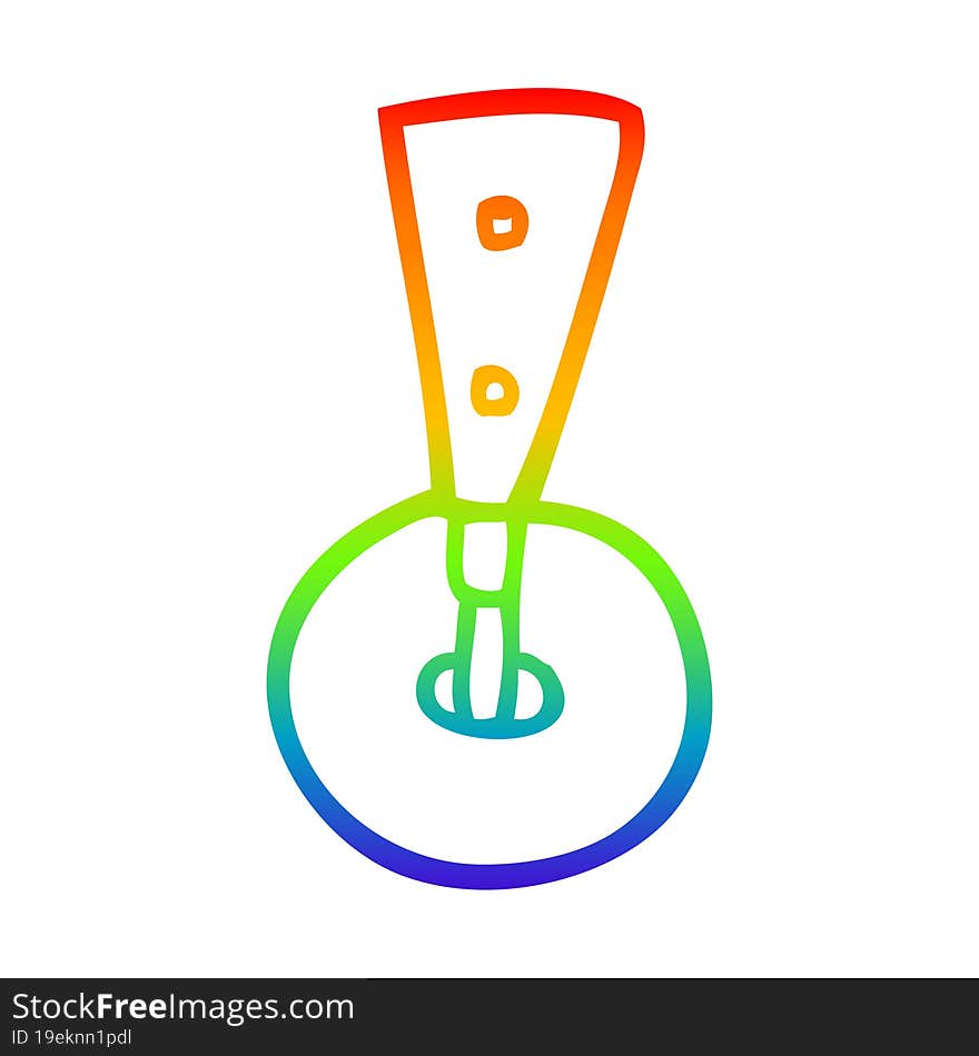 rainbow gradient line drawing cartoon caster wheel