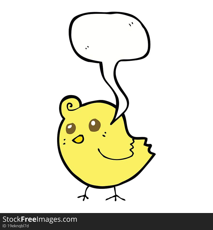 Cartoon Bird With Speech Bubble