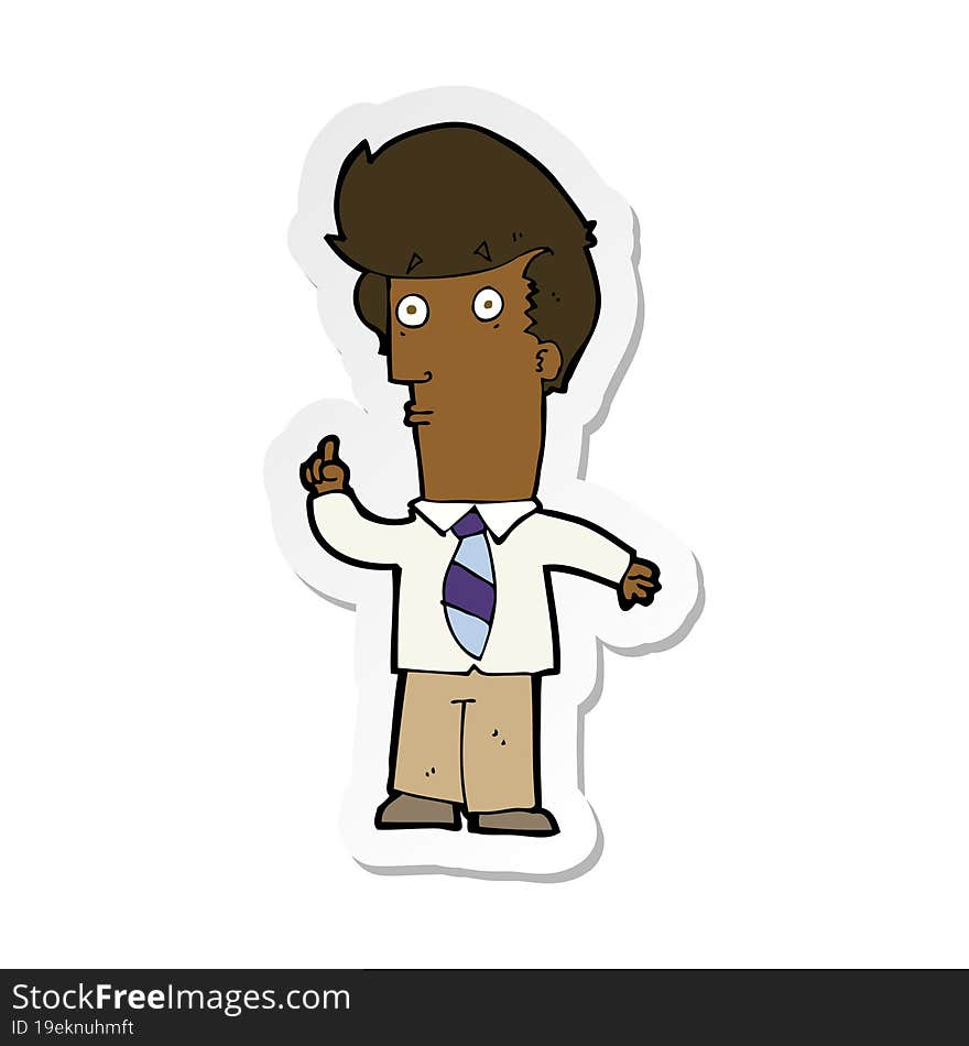 sticker of a cartoon man with question