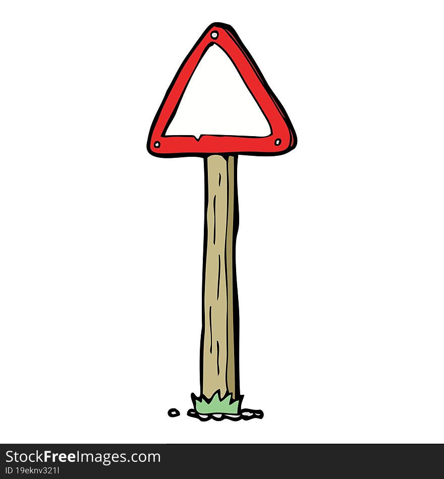 cartoon road sign