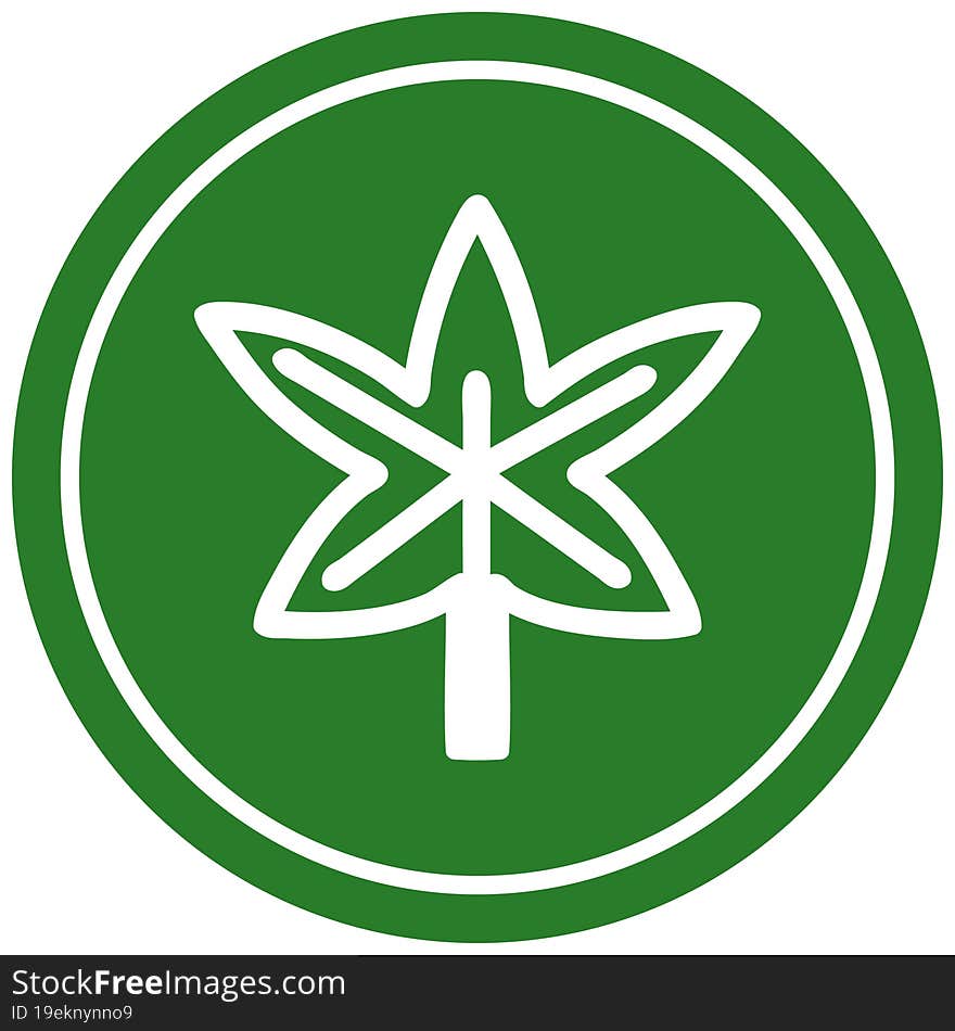 Marijuana Leaf Circular Icon