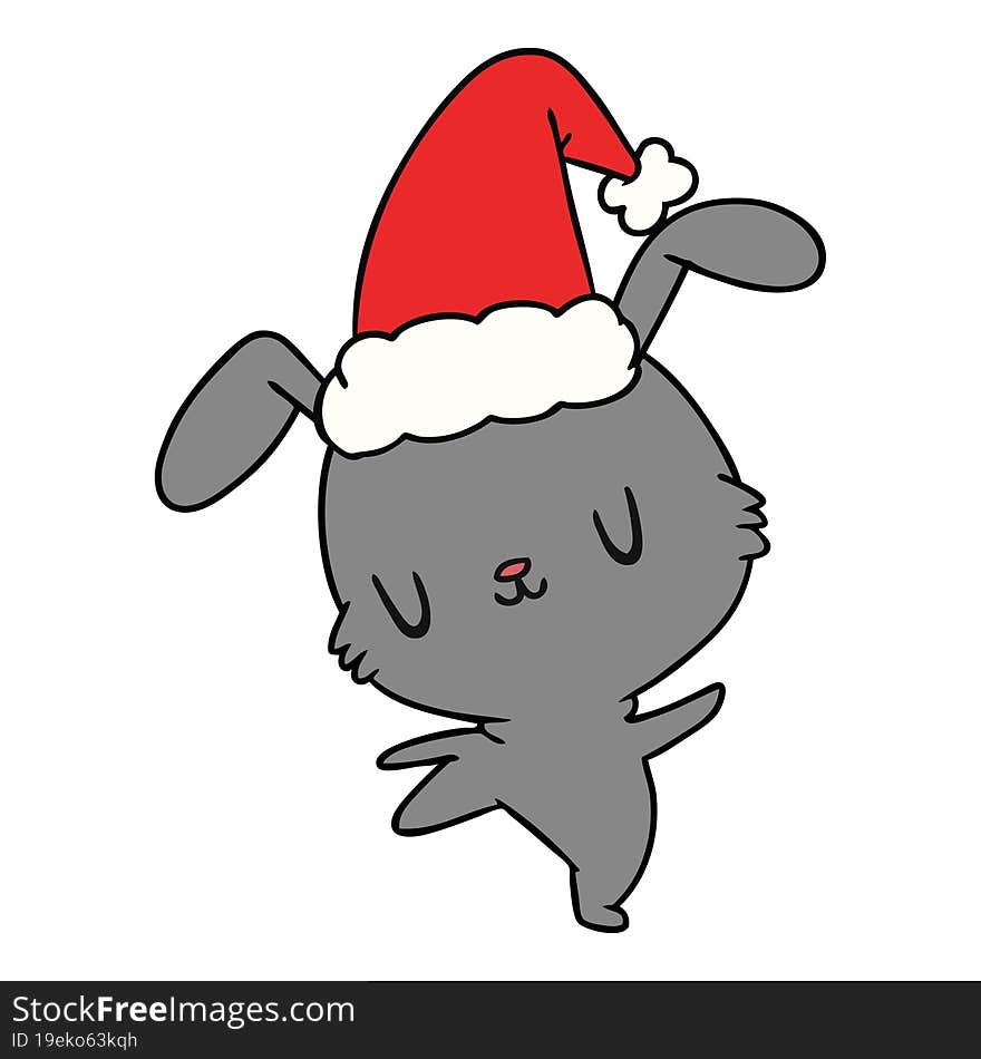 christmas cartoon of kawaii rabbit