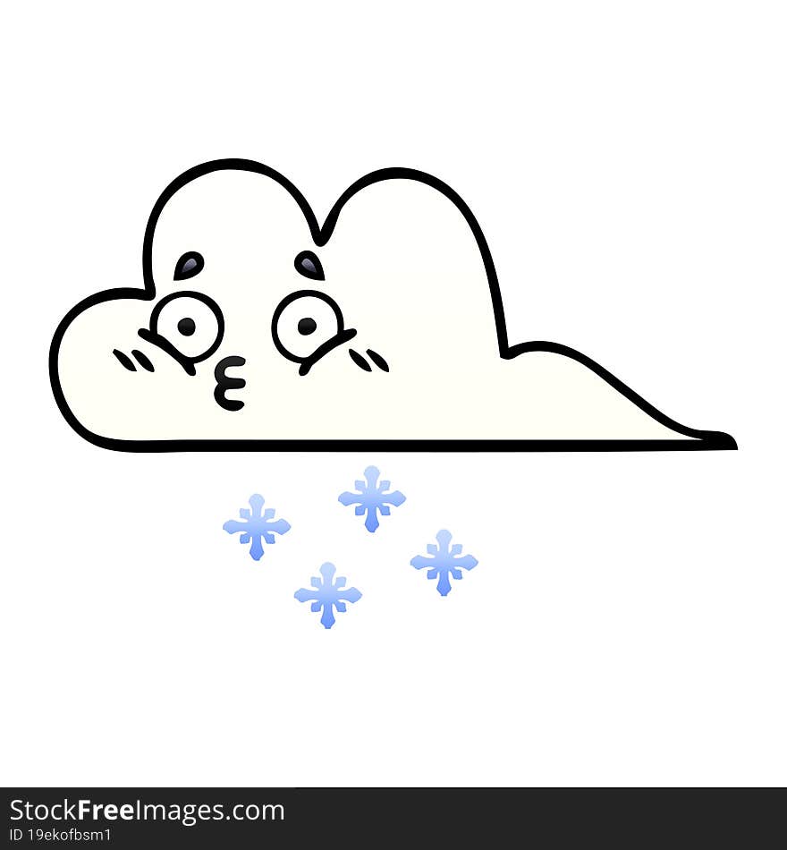 Gradient Shaded Cartoon Snow Cloud