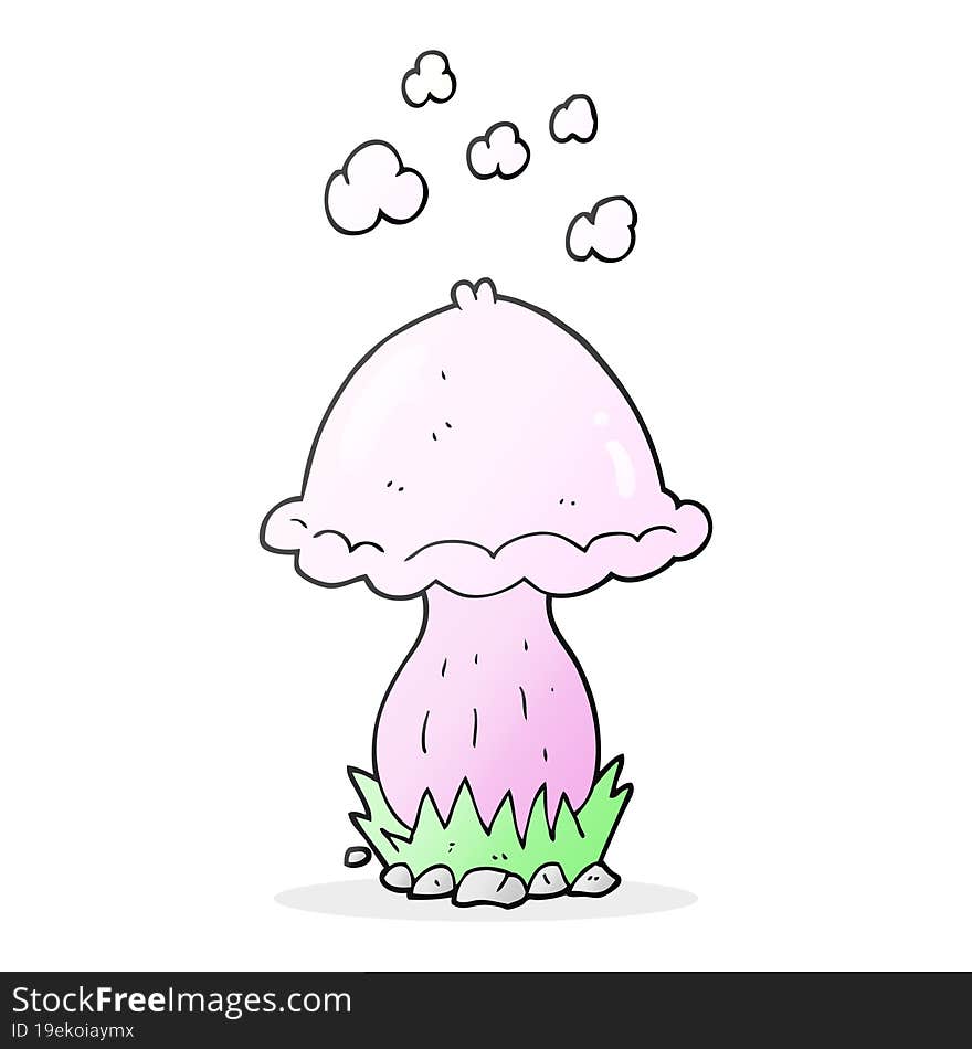 freehand drawn cartoon toadstool