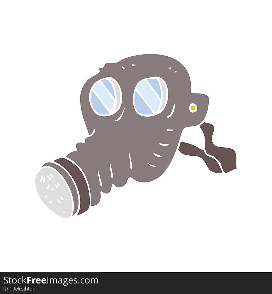 flat color illustration of a cartoon gas mask