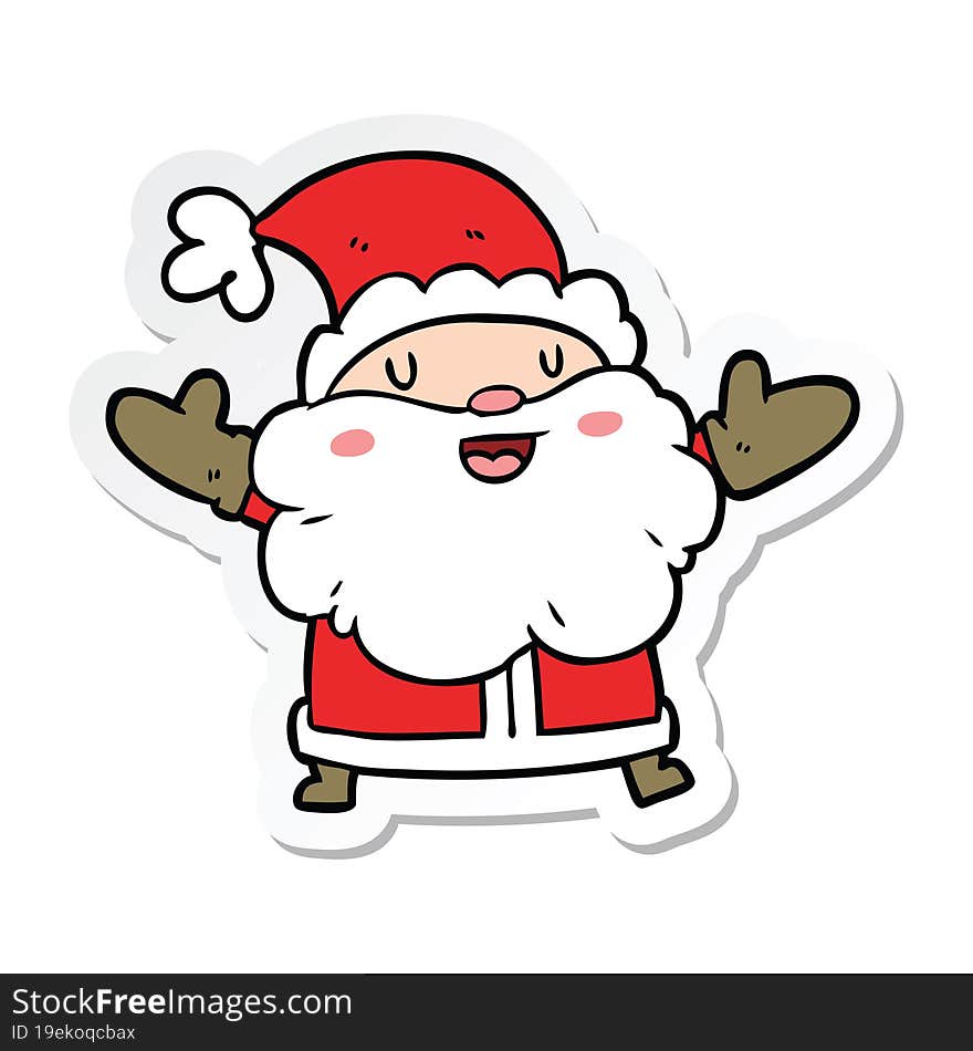 sticker of a cartoon santa claus