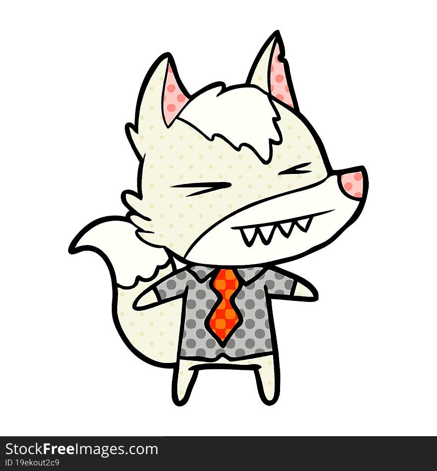 angry wolf boss cartoon. angry wolf boss cartoon