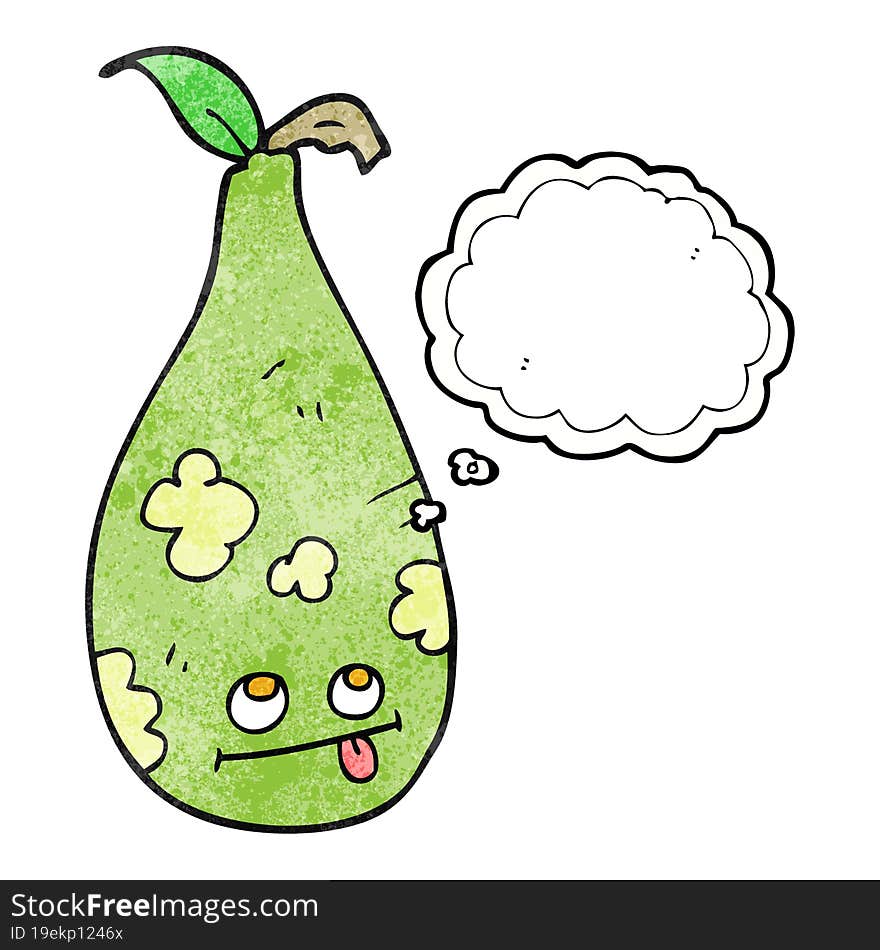 thought bubble textured cartoon pear