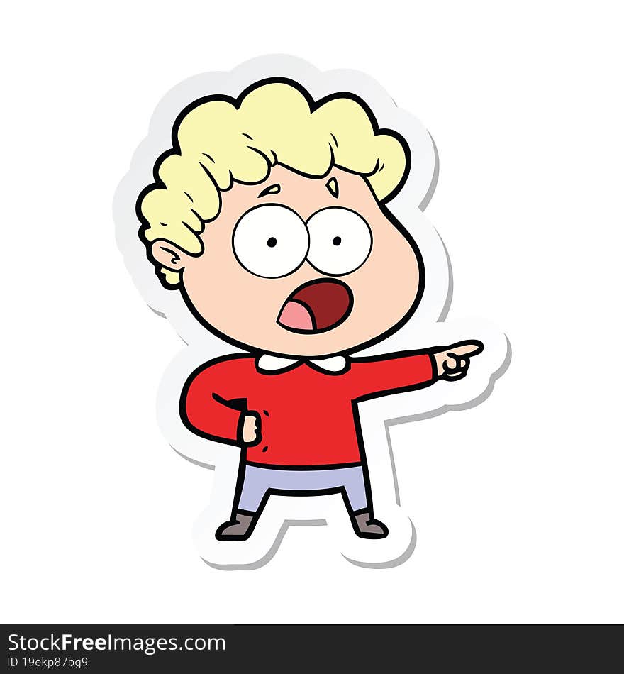 sticker of a cartoon man gasping in surprise