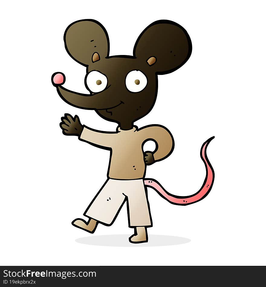 cartoon waving mouse