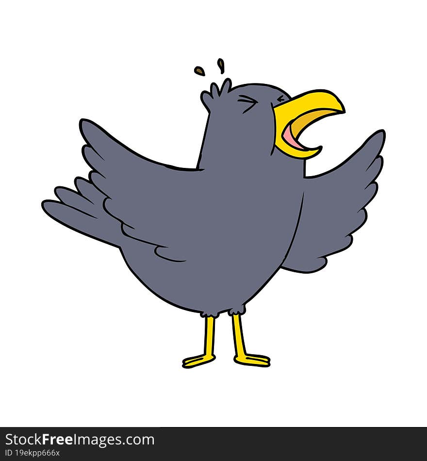 cartoon squawking bird. cartoon squawking bird