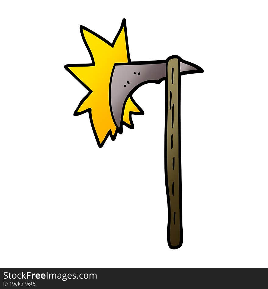 cartoon doodle viking axe