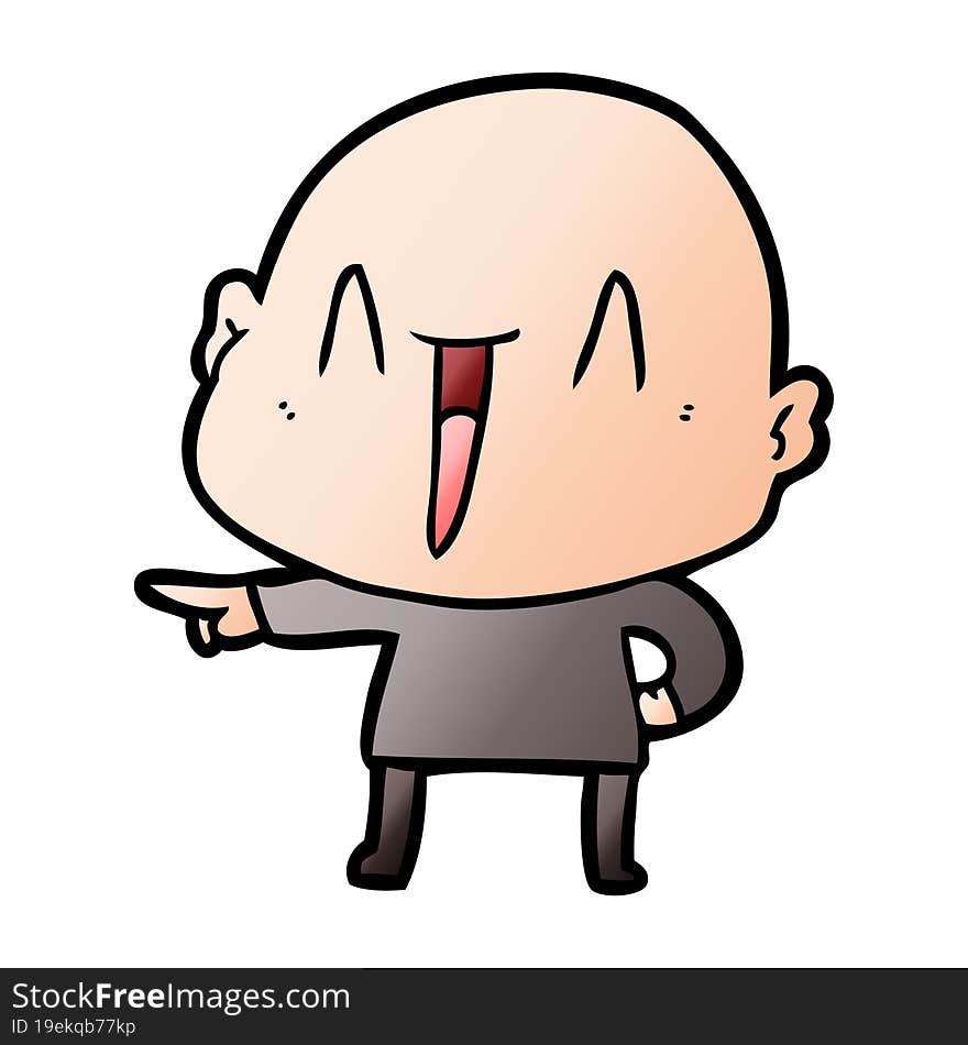 happy cartoon bald man. happy cartoon bald man