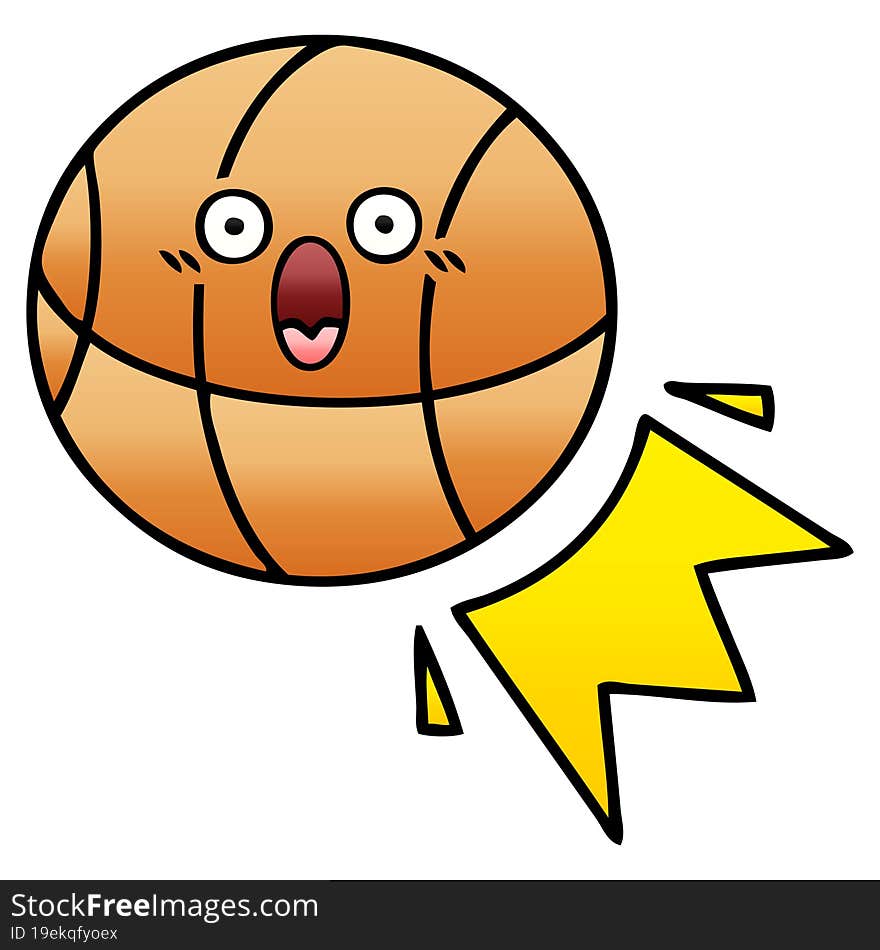 gradient shaded cartoon basketball