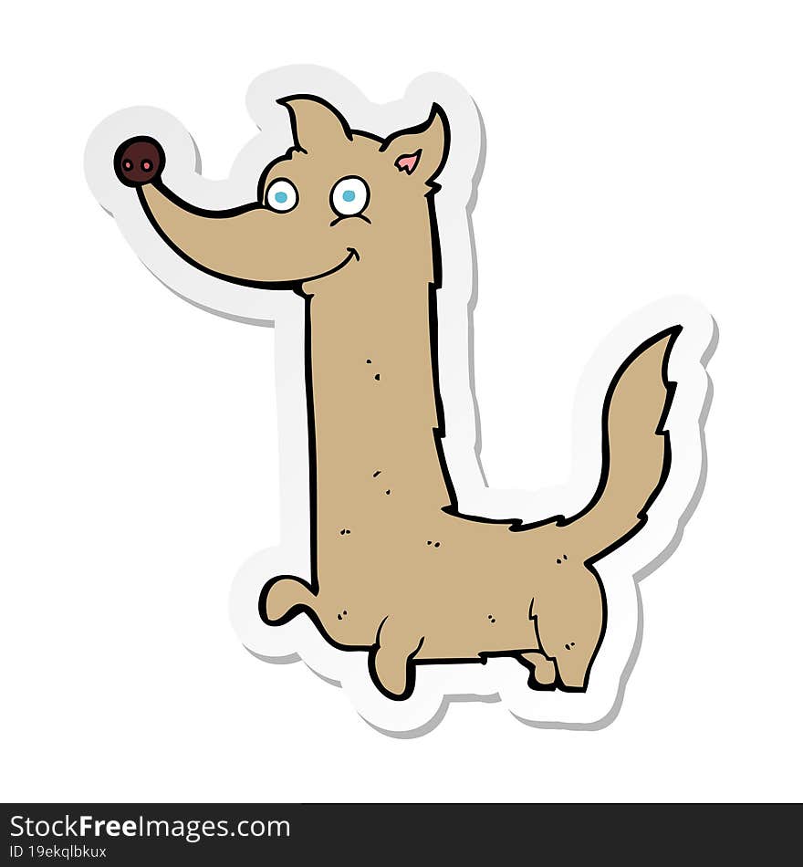 sticker of a cartoon happy dog