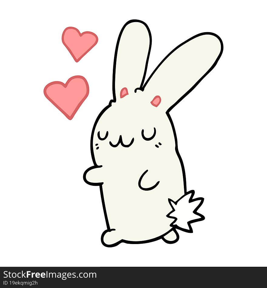 cartoon rabbit in love