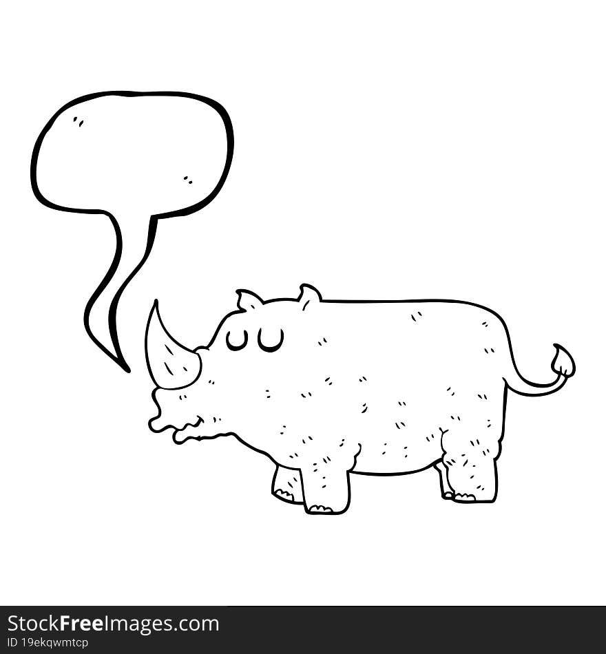 speech bubble cartoon rhino