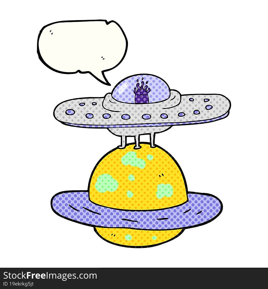 comic book speech bubble cartoon flying saucer