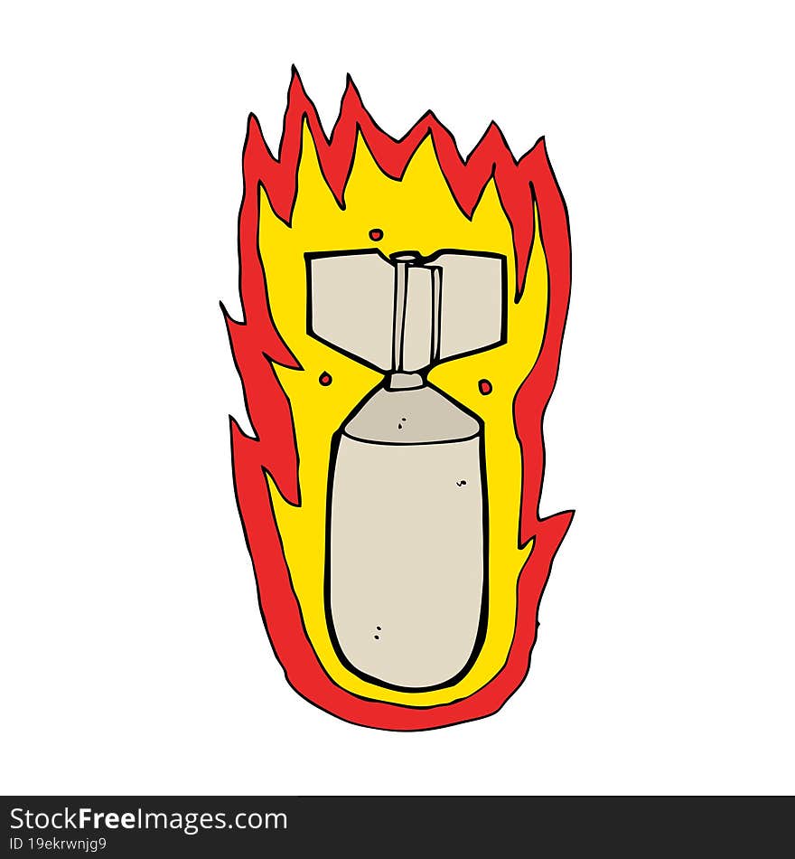 cartoon flaming bomb