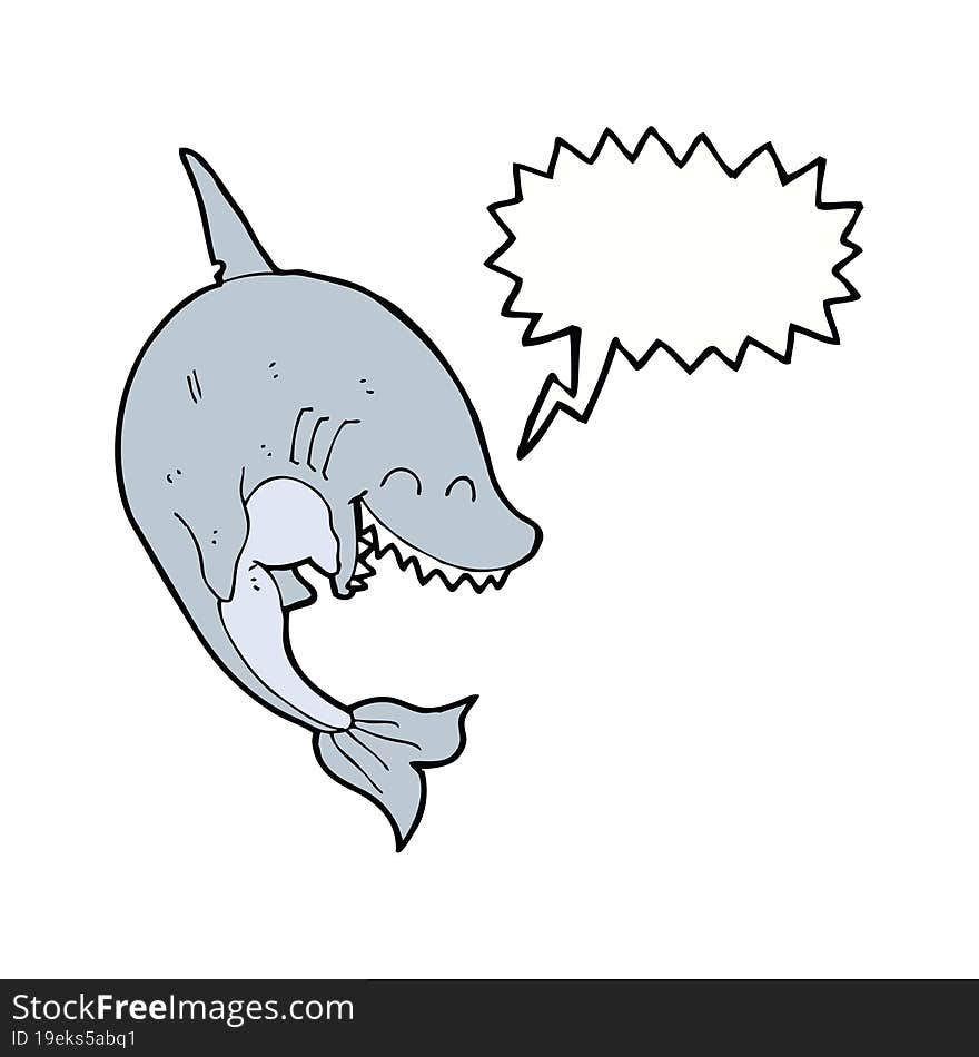 cartoon shark with speech bubble