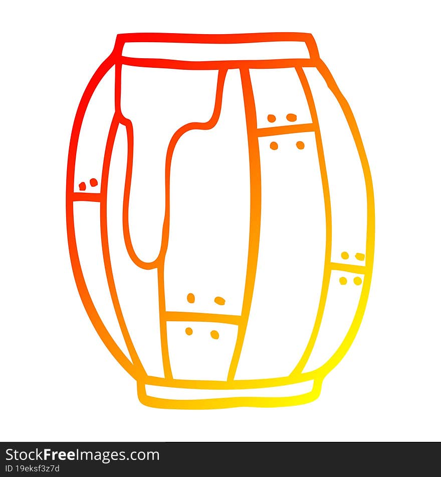 warm gradient line drawing cartoon barrel