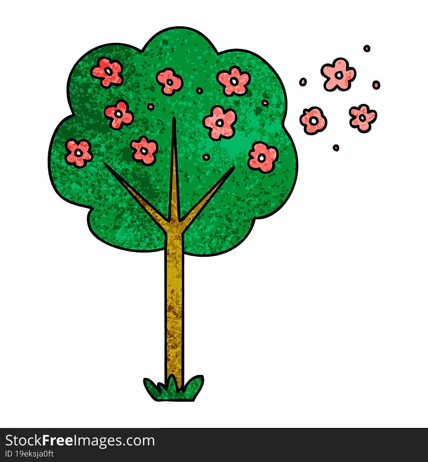 hand drawn quirky cartoon tree. hand drawn quirky cartoon tree