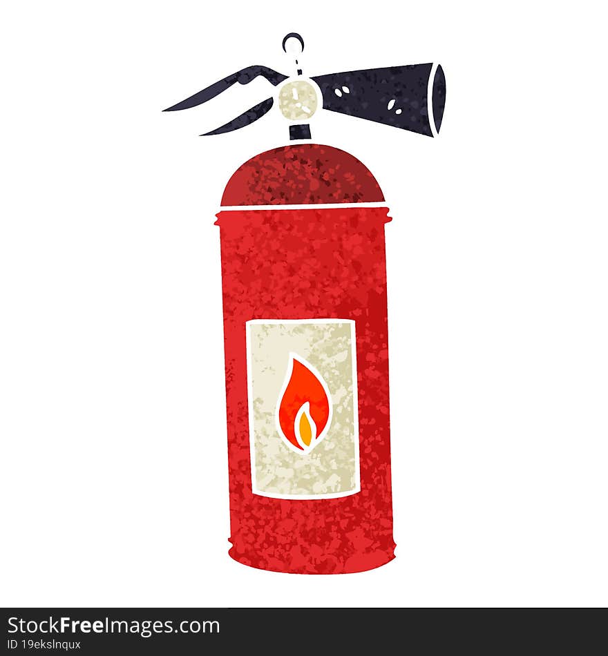 Quirky Retro Illustration Style Cartoon Fire Extinguisher