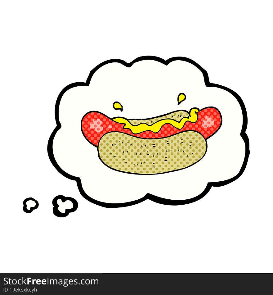 thought bubble cartoon hotdog