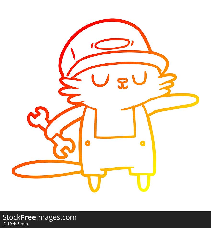 Warm Gradient Line Drawing Cartoon Cat Builder