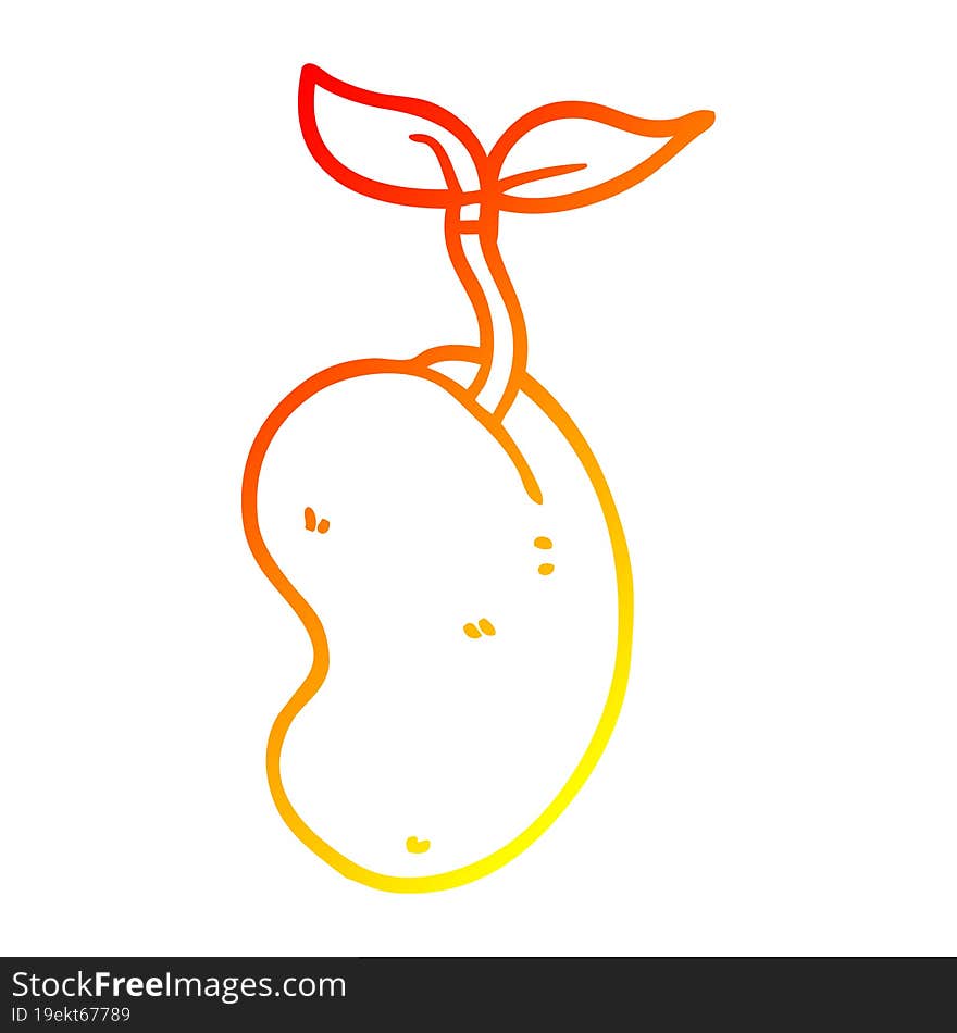 warm gradient line drawing cartoon sprouting seed