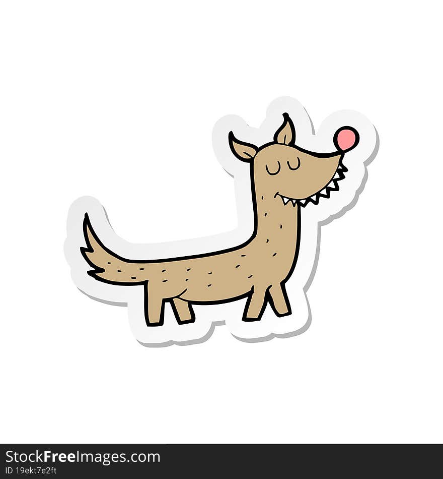 sticker of a cartoon dog