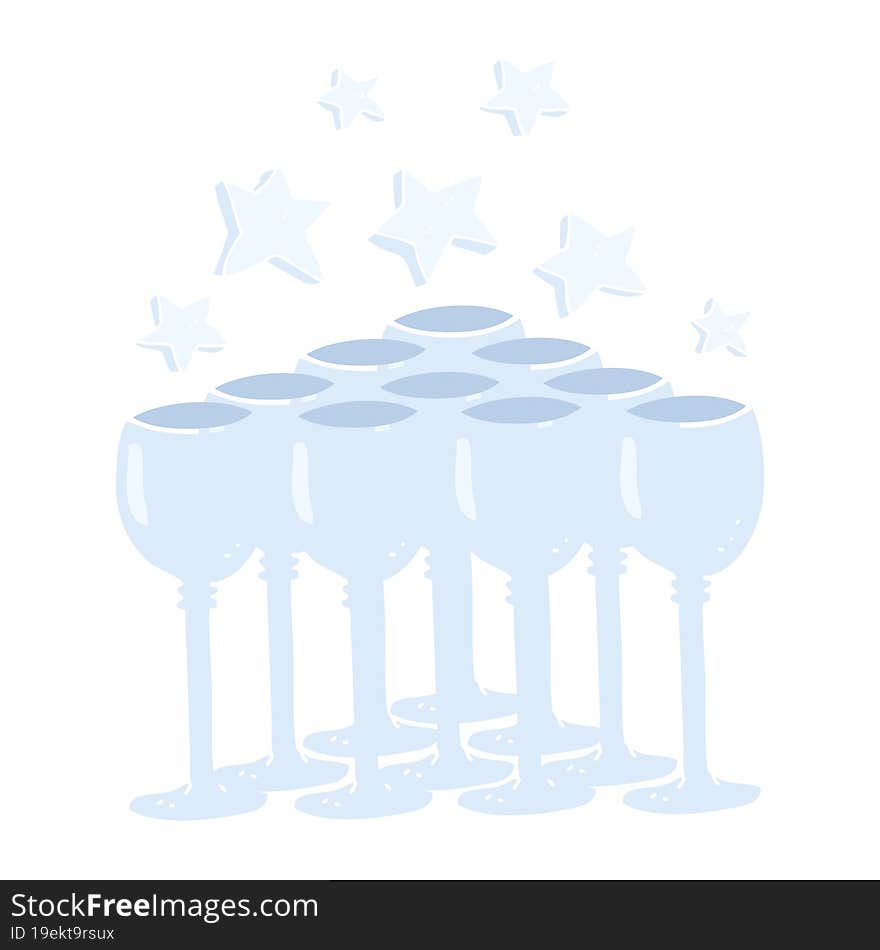 flat color illustration of wine glasses. flat color illustration of wine glasses